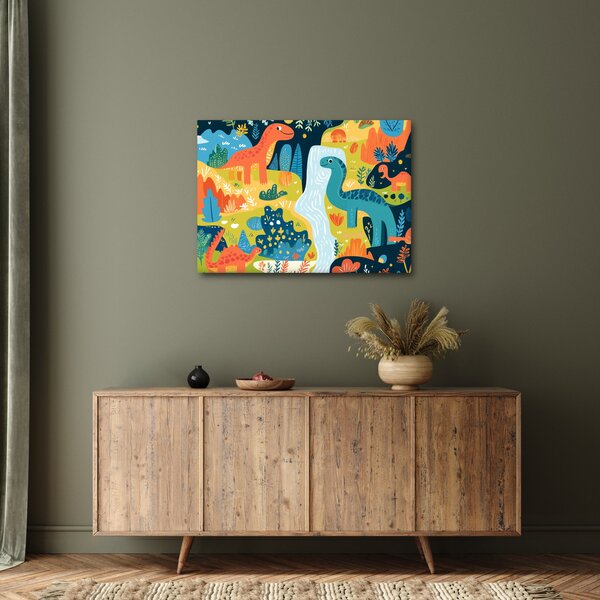 Obraz - Veselí dinosauři (70x50 cm)