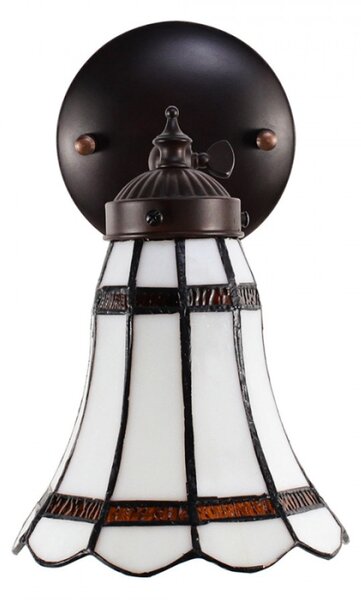 Nástěnná lampa Tiffany s bílým stínidlem BrownLine – 17x12x23 cm