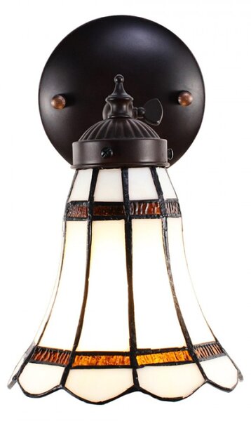 Nástěnná lampa Tiffany s bílým stínidlem BrownLine – 17x12x23 cm