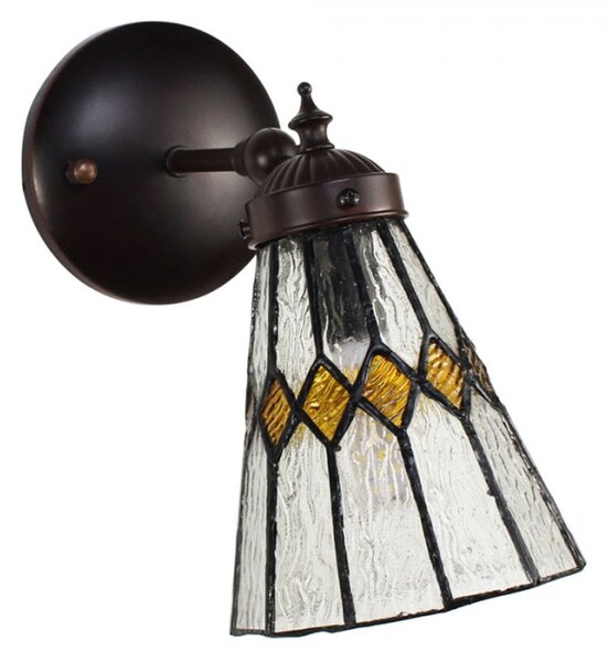 Nástěnná Tiffany lampa žluté detaily Fien – 17x12x23 cm