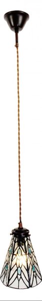 Závěsná Tiffany lampa modré kamínky Blue Gems – 15x115 cm