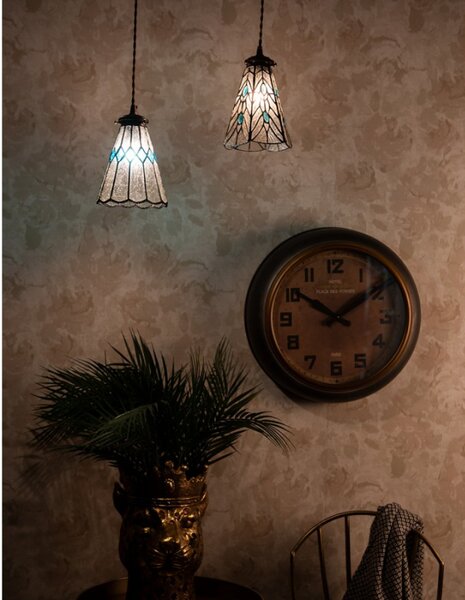 Závěsná Tiffany lampa modré kamínky Blue Gems – 15x115 cm