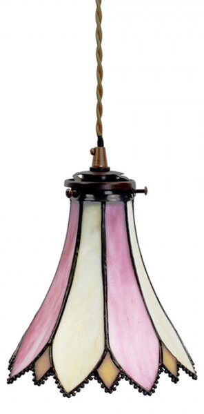 Závěsná lampa Tiffany Jurren pink – 15x115 cm