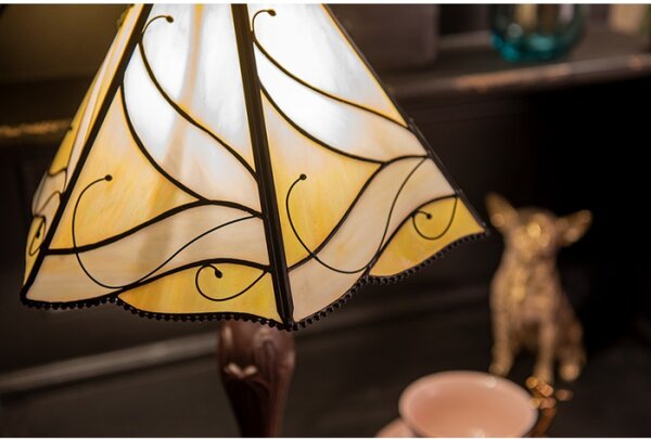 Béžová stolní lampa Tiffany Augustijn – 31x43 cm