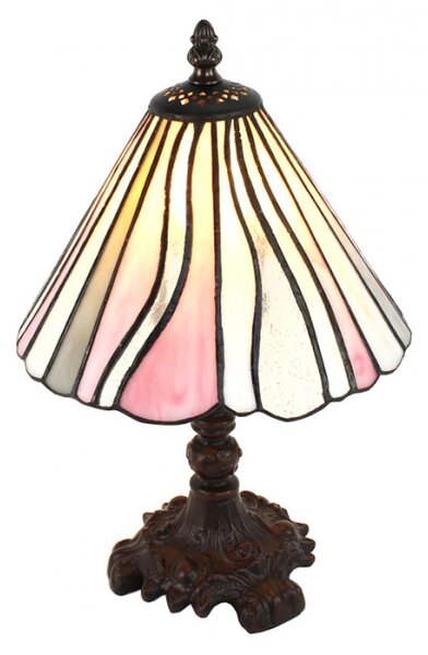 Béžovo-růžová stolní lampa Tiffany Zeger – 20x34 cm