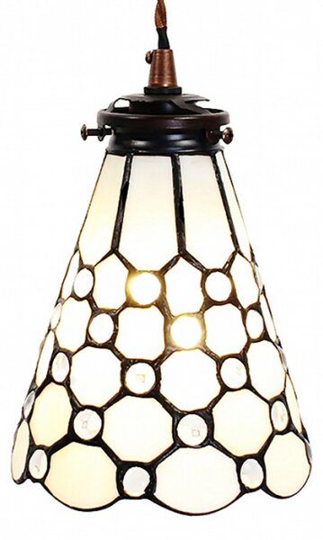 Závěsná Tiffany lampa kamínky Sacheverell – 15x115 cm