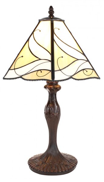Béžová stolní lampa Tiffany Augustijn – 31x43 cm