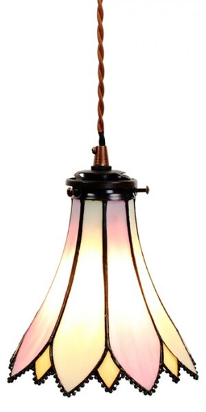 Závěsná lampa Tiffany Jurren pink – 15x115 cm