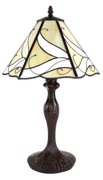 Béžová stolní lampa Tiffany Augustijn – 31x43 cm
