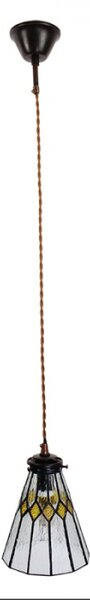 Závěsná Tiffany lampa žluté detaily Fien – 15x115 cm