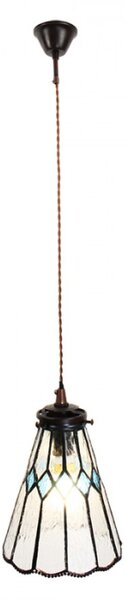 Závěsná Tiffany lampa modré detaily Blue Rock – 15x115 cm
