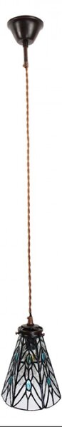 Závěsná Tiffany lampa modré kamínky Blue Gems – 15x115 cm