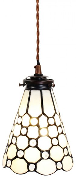 Závěsná Tiffany lampa kamínky Sacheverell – 15x115 cm