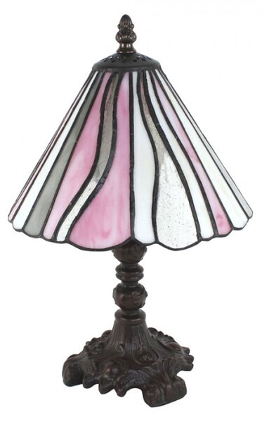 Béžovo-růžová stolní lampa Tiffany Zeger – 20x34 cm