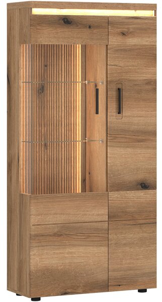 VITRÍNA, barvy dubu, 75/159,5/35,6 cm Hom`in - Kredence a vitríny