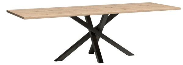 KONDELA Jídelní rozkládací stůl, dub artisan/černá, 160-260x90x75 cm, KOLI