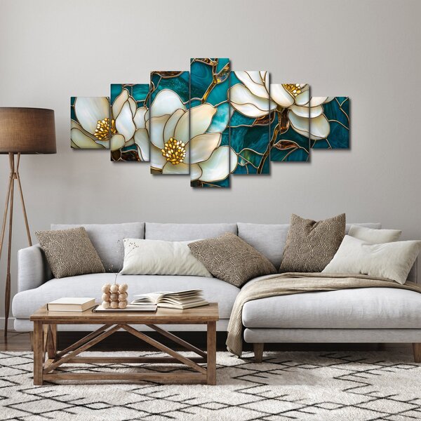 Obraz - Vitráž s Magnólií (210x100 cm)