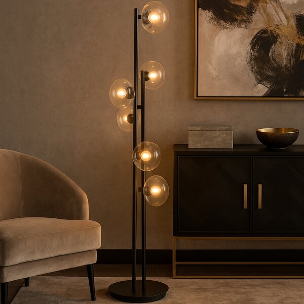 -25 % Dny MOMENTI– Richmond Skleněná stojací lampa Luva 140 cm