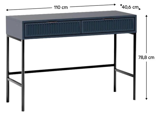 KONDELA Toaletní stolek, indigo modrá, STYLE LS 9