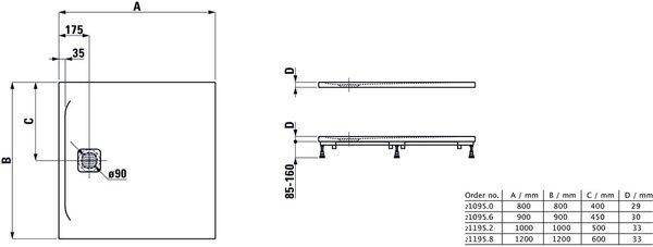 Laufen Pro čtvercová sprchová vanička 120x120 cm bílá H2119580000001