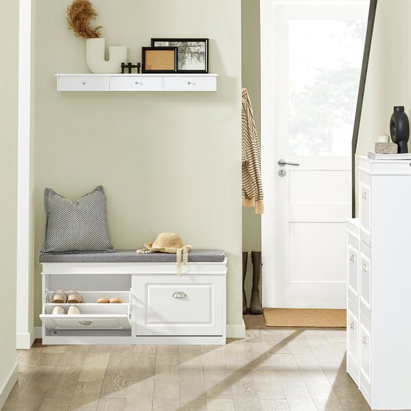 Sobuy Fsr64-W Lavice Se Sedákem Lavice Na Boty Bílá 104X52X24Cm