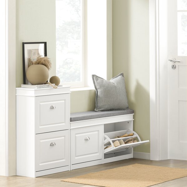 Sobuy Fsr64-W Lavice Se Sedákem Lavice Na Boty Bílá 104X52X24Cm