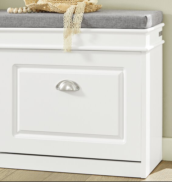 Sobuy Fsr64-W Lavice Se Sedákem Lavice Na Boty Bílá 104X52X24Cm