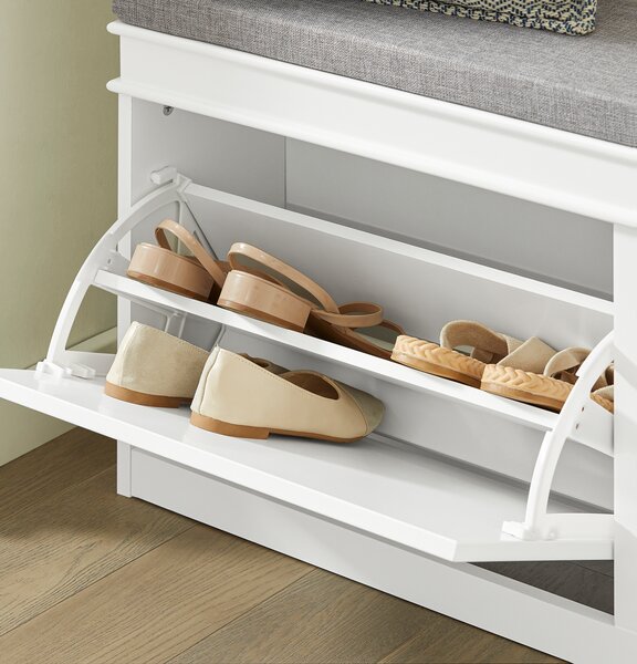 Sobuy Fsr64-W Lavice Se Sedákem Lavice Na Boty Bílá 104X52X24Cm