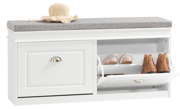 Sobuy Fsr64-W Lavice Se Sedákem Lavice Na Boty Bílá 104X52X24Cm