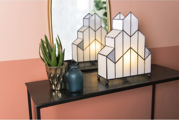 Stolní lampa Tiffany v neobvyklém tvaru Pietronella – 30x4x25 cm