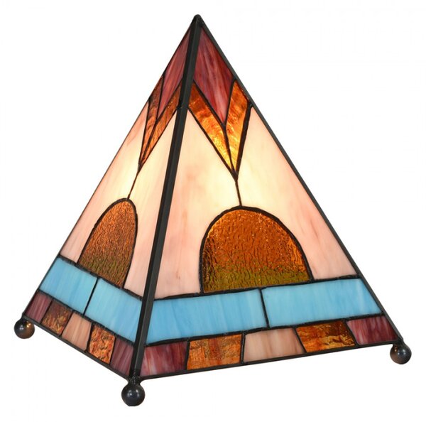 Stolní lampa Tiffany ve tvaru pyramidy – 26x26x30 cm