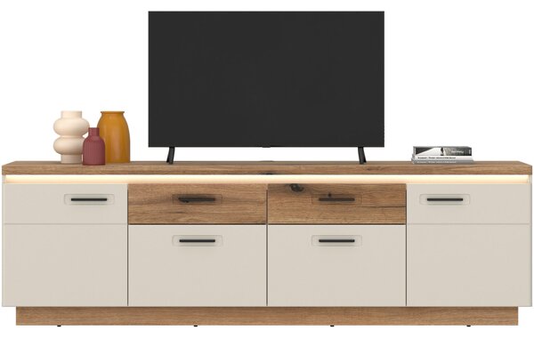 KOMODA POD TELEVIZI, barvy dubu, kašmírová, 210/64,4/44,6 cm Hom`in - TV stolky & komody pod TV