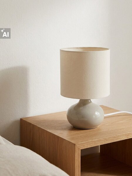 Sinsay - Stolní lampa s látkovým stínidlem - béžová