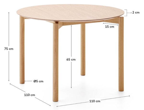 Dřevěný jídelní stůl Kave Home Indara 110 cm