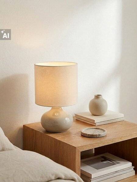 Sinsay - Stolní lampa s látkovým stínidlem - béžová