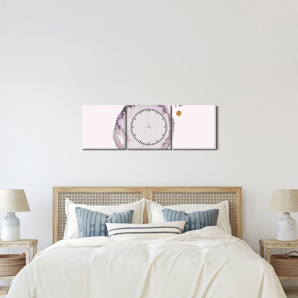 Obraz - Fialový minimalismus N⁰4 (s hodinami) (90x30 cm)
