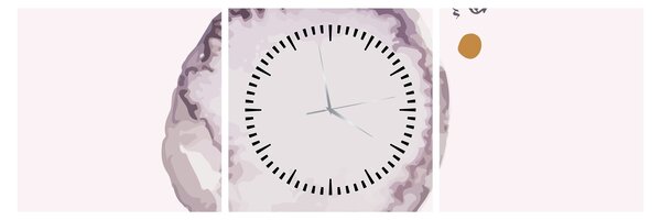 Obraz - Fialový minimalismus N⁰4 (s hodinami) (90x30 cm)