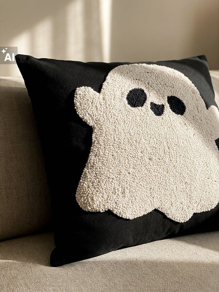 Sinsay - Halloweenský dekorativní povlak na polštář s plastickým motivem ducha - vícebarevná