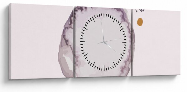 Obraz - Fialový minimalismus N⁰4 (s hodinami) (90x30 cm)
