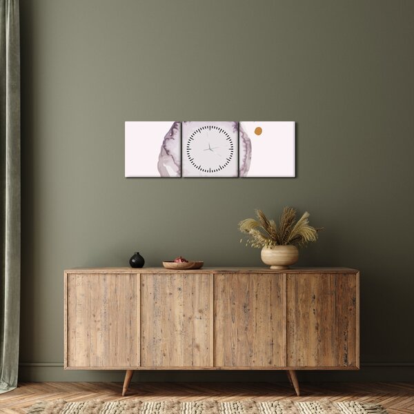 Obraz - Fialový minimalismus N⁰4 (s hodinami) (90x30 cm)