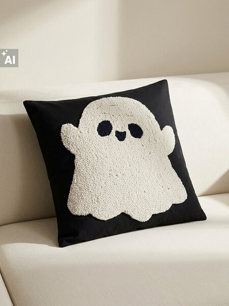 Sinsay - Halloweenský dekorativní povlak na polštář s plastickým motivem ducha - vícebarevná
