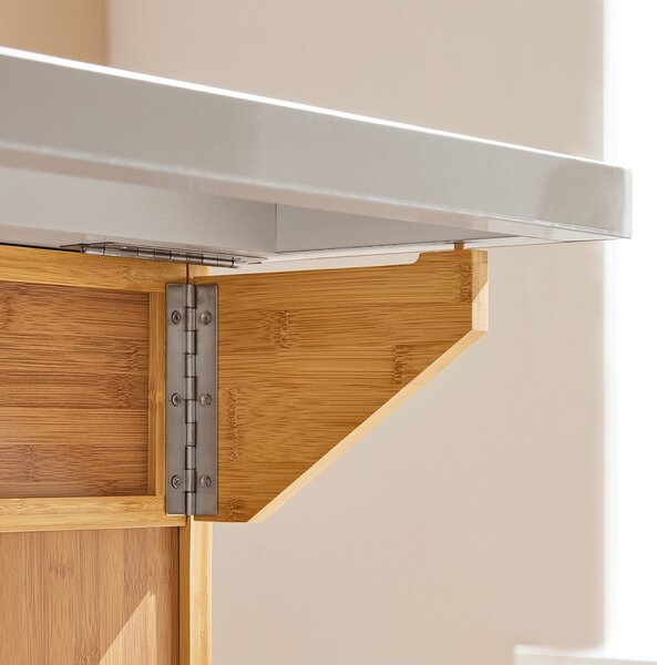 Sobuy Fkw69-N Kuchyňský Ostrůvek Kuchyňský Vozík Servírovací Vozík Bambusový 115X92X46-71Cm