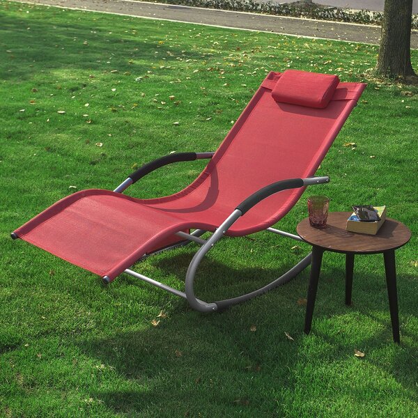 Sobuy Ogs28-R Zahradní Lehátko Houpací Lehátko Červené 100 Kg Nosnost