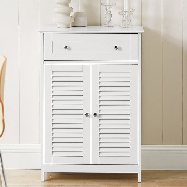 Sobuy Frg238-W Koupelnová Komoda, Koupelnová Skříňka, Příborník, Předsíňka, Bílá 60X87X35Cm