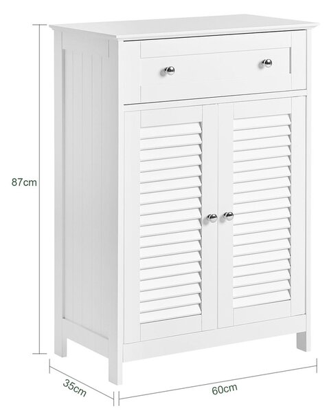 Sobuy Frg238-W Koupelnová Komoda, Koupelnová Skříňka, Příborník, Předsíňka, Bílá 60X87X35Cm