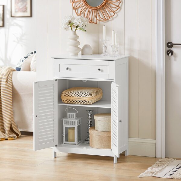 Sobuy Frg238-W Koupelnová Komoda, Koupelnová Skříňka, Příborník, Předsíňka, Bílá 60X87X35Cm