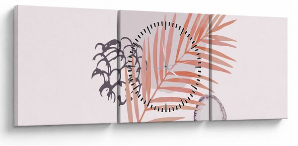 Obraz - Fialový minimalismus N⁰3 (s hodinami) (90x30 cm)