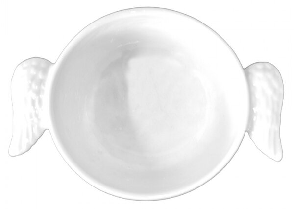 Bílá keramická miska na polévku s křídly Wings – 150 ml