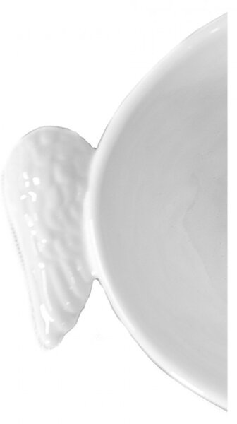 Bílá servírovací oválná mísa s křídly Wings – 26x14x5 cm