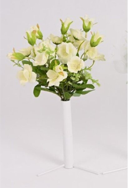 Kytice z mini planých růží, 29 cm, KRÉMOVÁ - 29 cm